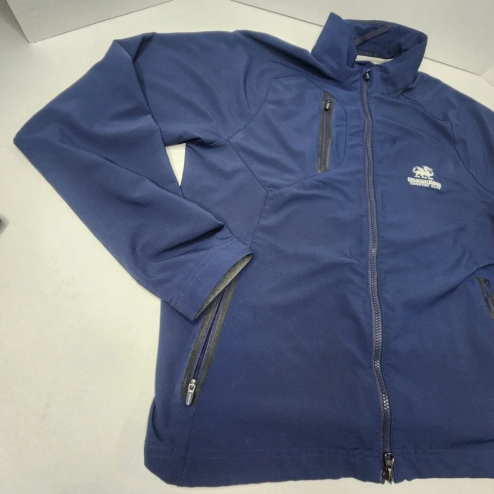Zero Restriction Jacket Mens Medium Blue Tour Series Full Zip Golf Dragon Ridge